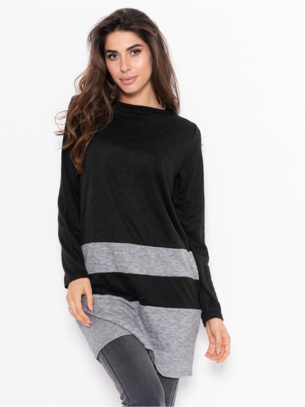 Dreamers Black and Gray Women's Sweater